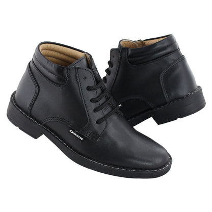 Botín Niño 6190 Piel Negro con Cintas