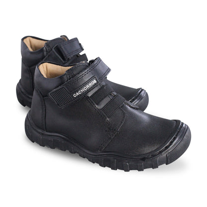 Bota Niño 6290 Piel Negro con Velcro
