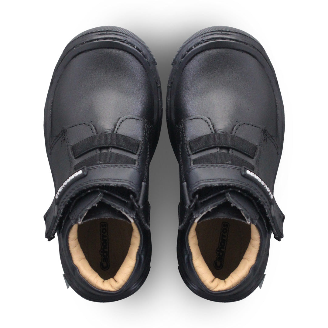 Bota Niño 6290 Piel Negro con Velcro