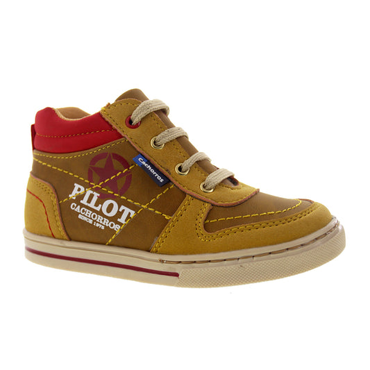 Bota Niño Casual 661 con Agujetas Color Oro