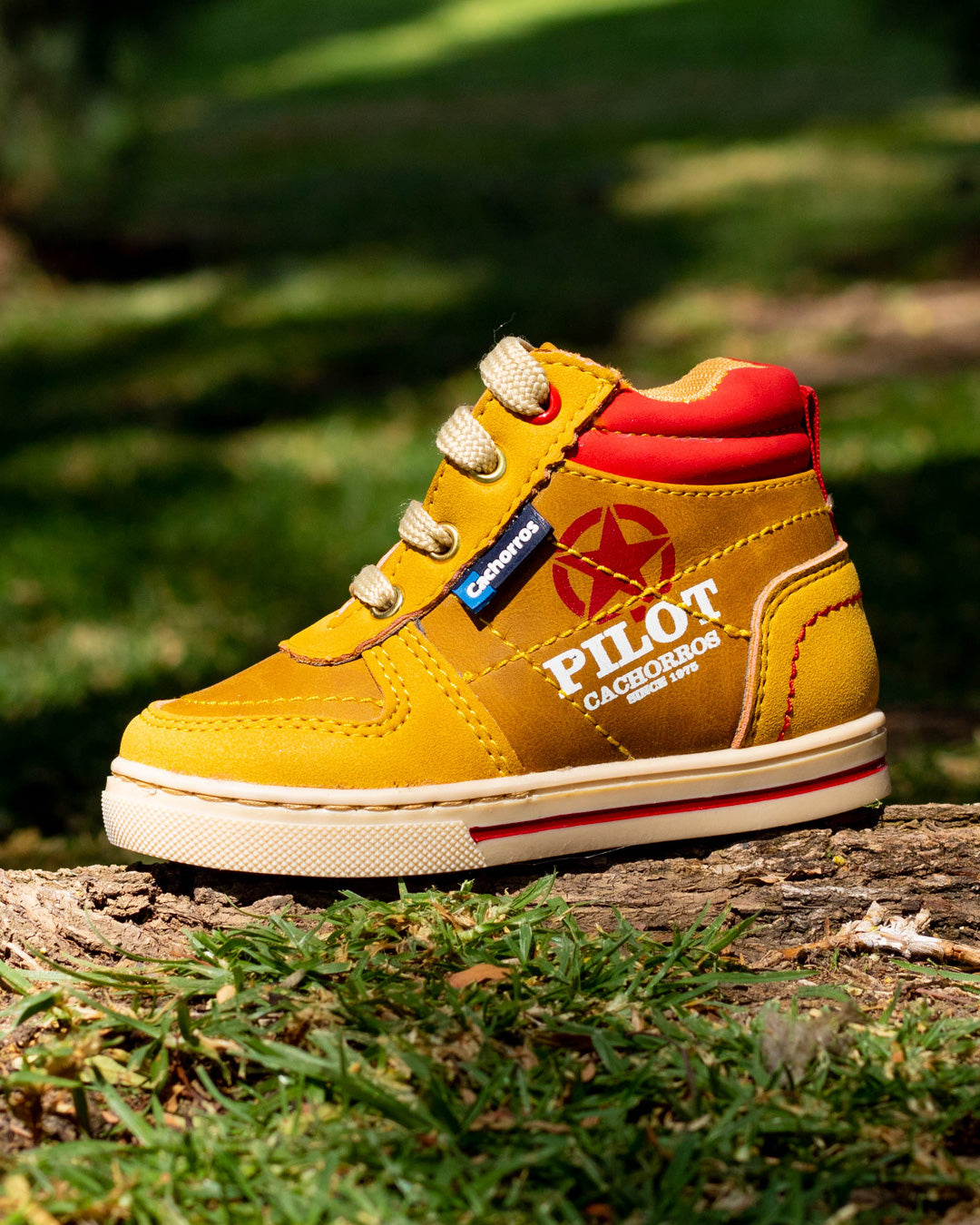 Bota Niño Casual 661 con Agujetas Color Oro