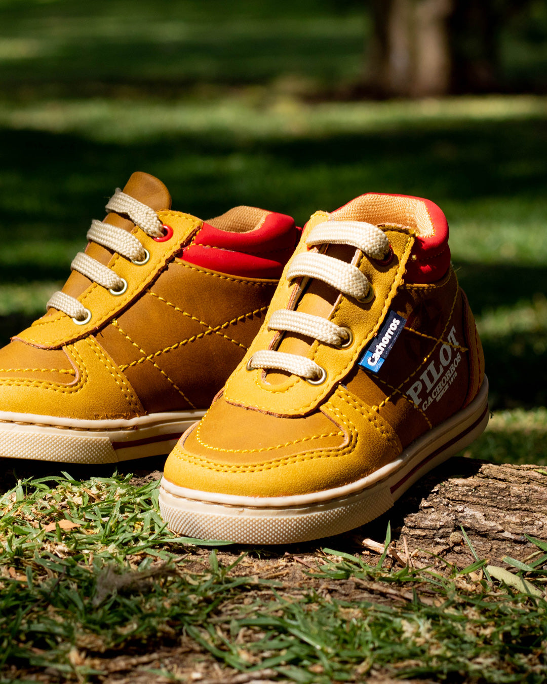 Bota Niño Casual 661 con Agujetas Color Oro