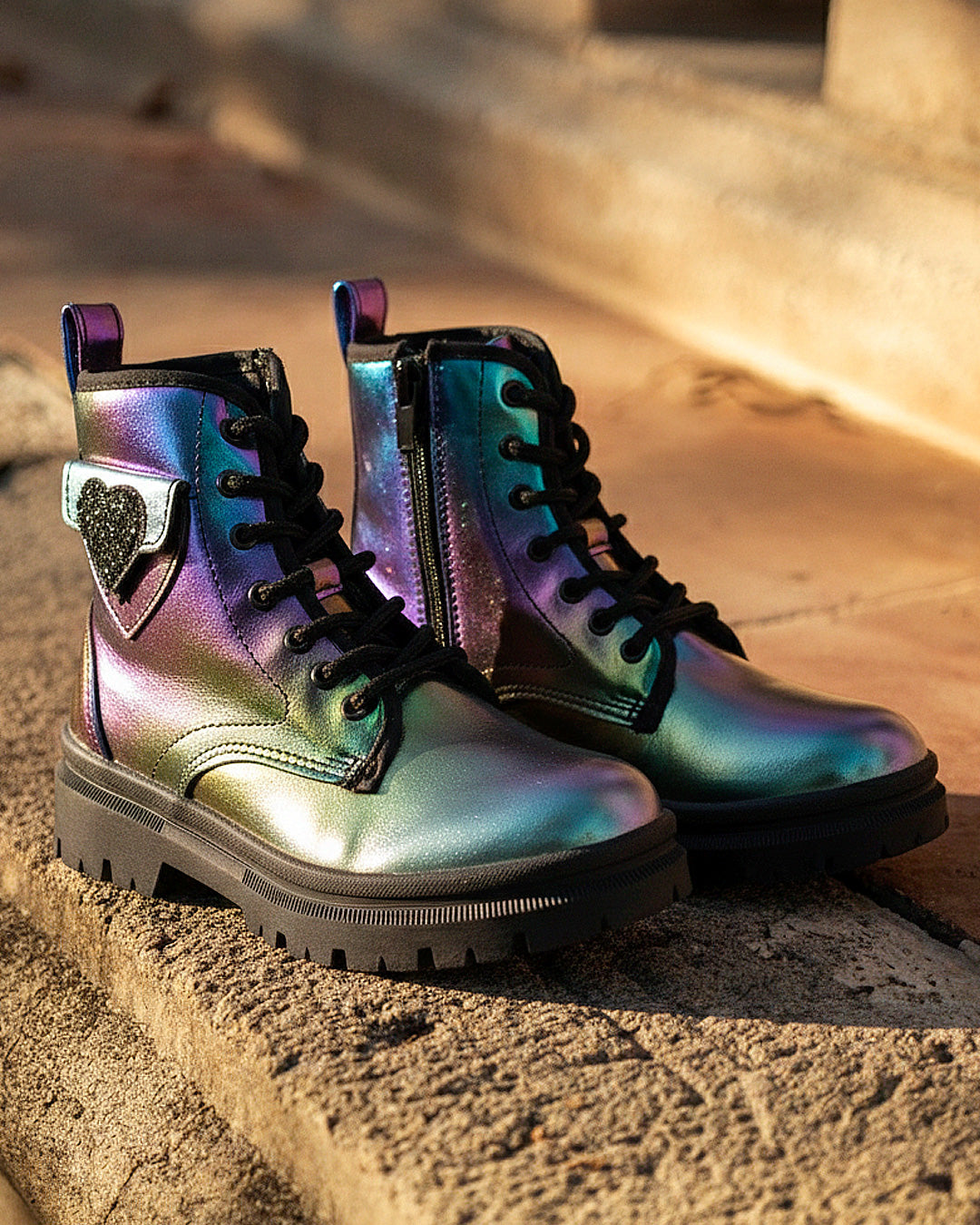 Botín Niña 72051 Tornasol Detalle Corazón