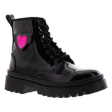 Botín niña 72051 charol negro con corazón