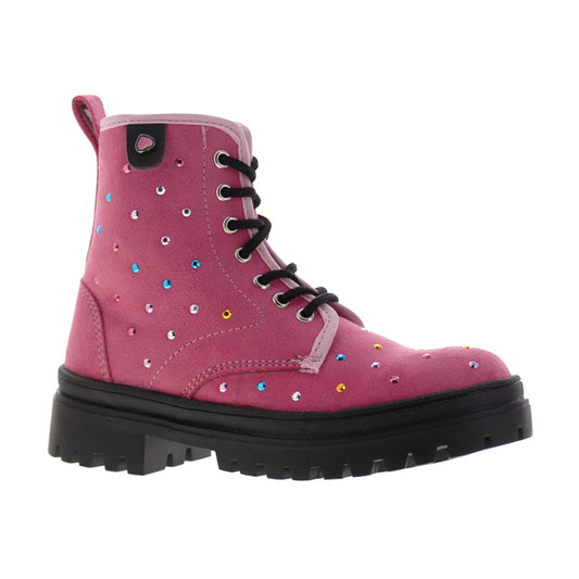 Botín Niña 72053 Rosa con Piedras de Colores