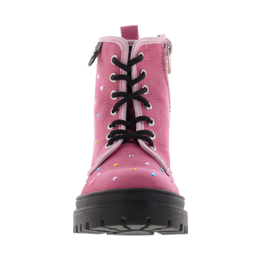 Botín Niña 72053 Rosa con Piedras de Colores