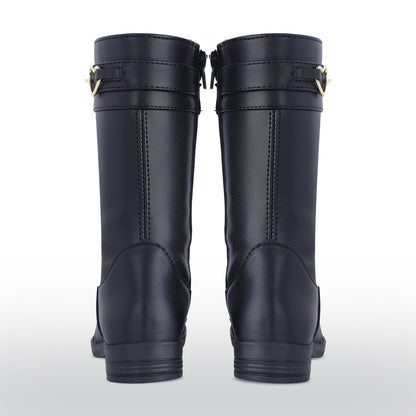 Bota Alta Niña 73500 Negro con Corazones Dorados, vista 2