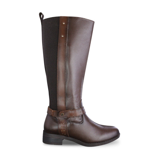 Bota ecuestre Mujer 73715 Piel Brandy con cierre lateral