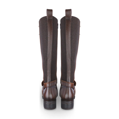 Bota ecuestre Mujer 73715 Piel Brandy con cierre lateral