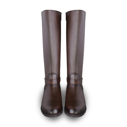 Bota ecuestre Mujer 73715 Piel Brandy con cierre lateral