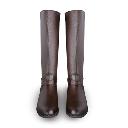 Bota ecuestre Mujer 73715 Piel Brandy con cierre lateral