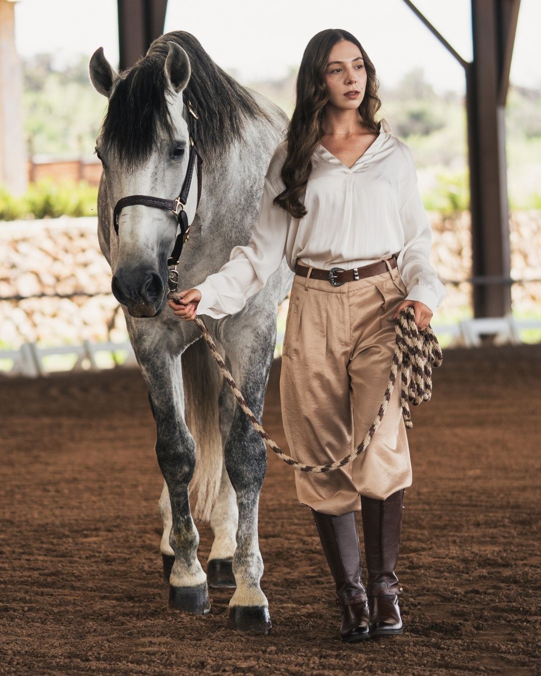 Bota ecuestre Mujer 73715 Piel Brandy con cierre lateral