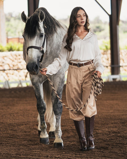 Bota ecuestre Mujer 73715 Piel Brandy con cierre lateral