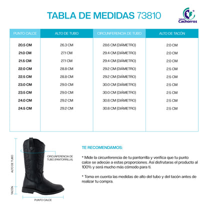 Bota Vaquera Niña 73810 Negro