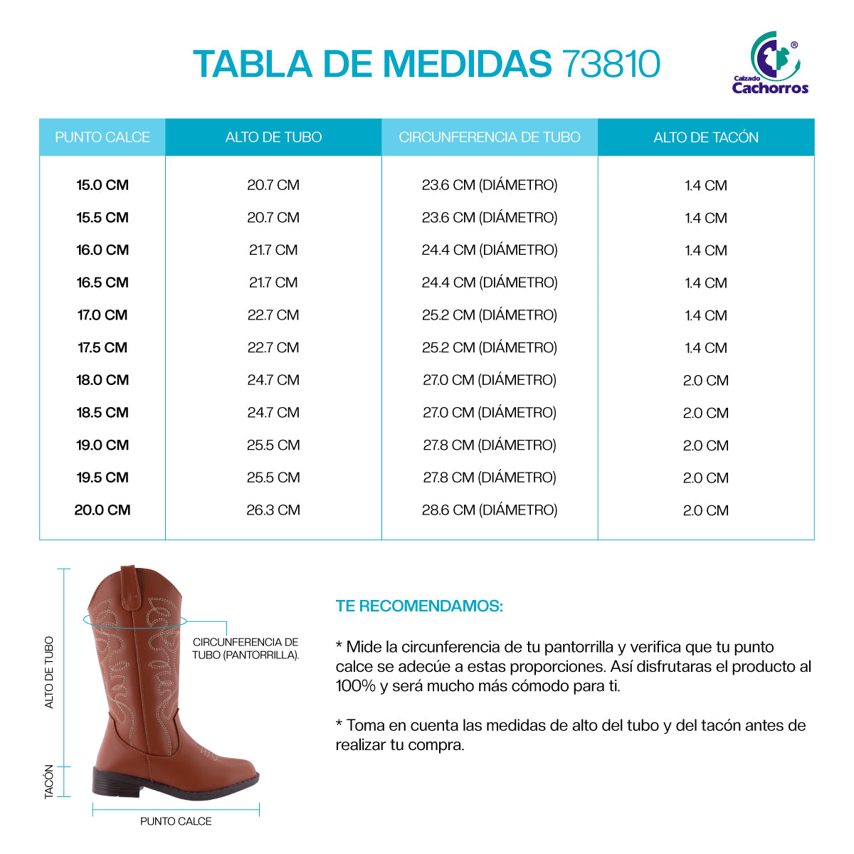 Bota Vaquera Niña 73810 Café Bordada