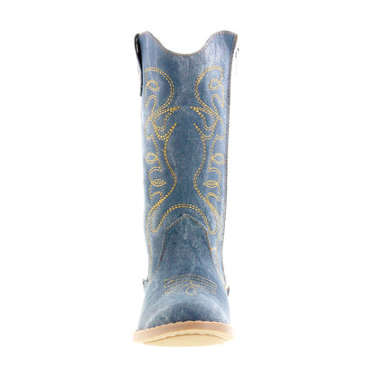 Bota Niña Vaquera 73810 Jeans Mezclilla tubo Bordado
