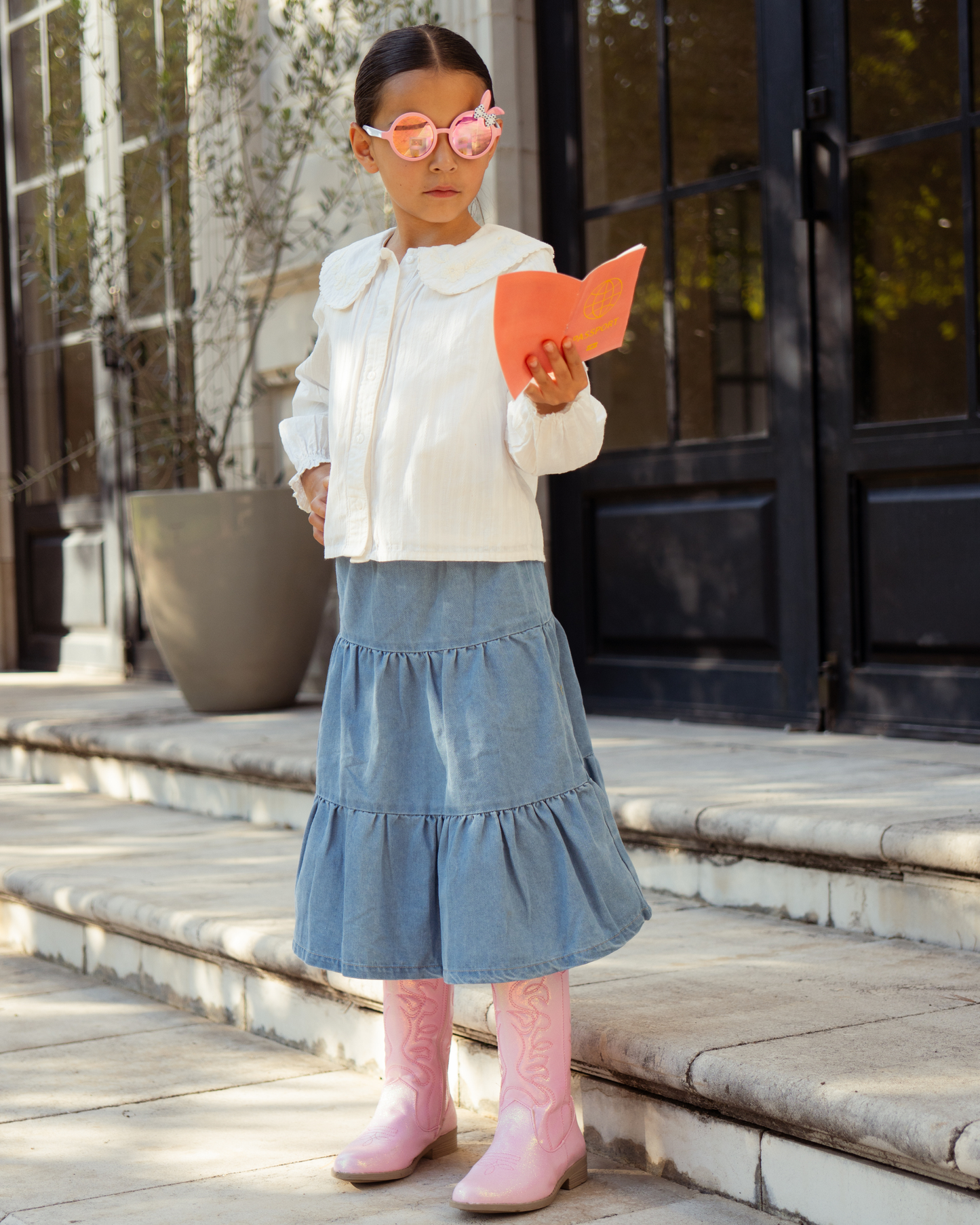 Bota Vaquera Niña 73810 Rosa con Brillos