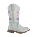 Bota Vaquera Niña 73813 Blanco Tubo Bordado