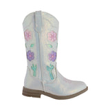Bota Vaquera Niña 73813 Blanco Tubo Bordado
