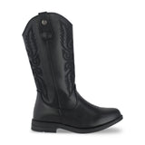 Bota vaquera niña 73815 negro de caña alta bordada