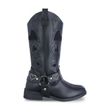 Bota vaquera niña 73816 camila sintético negro