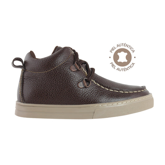 Bota Niño  740 Piel Café Cocida de la Punta