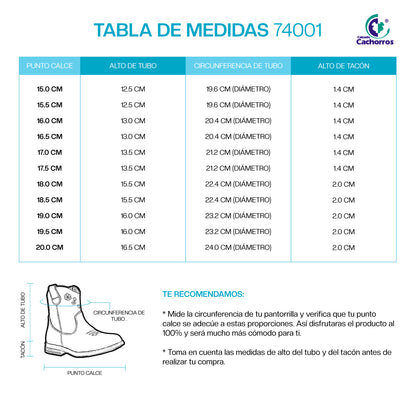 Bota Vaquera Niña 74001 Metálica Pink