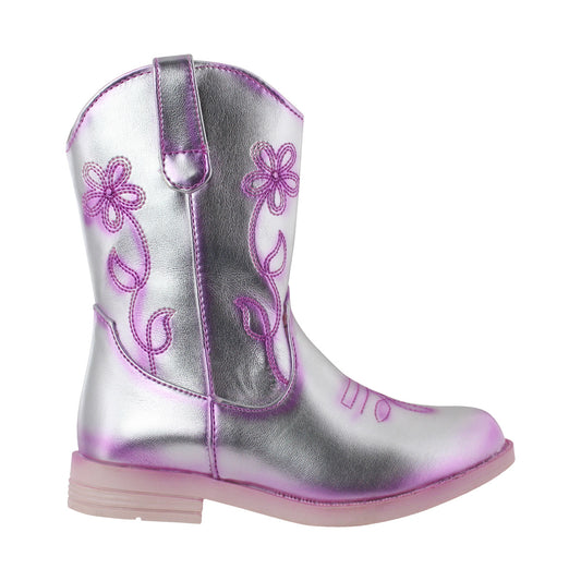 Botín Vaquero Niña 74020 Metal Plata Pink