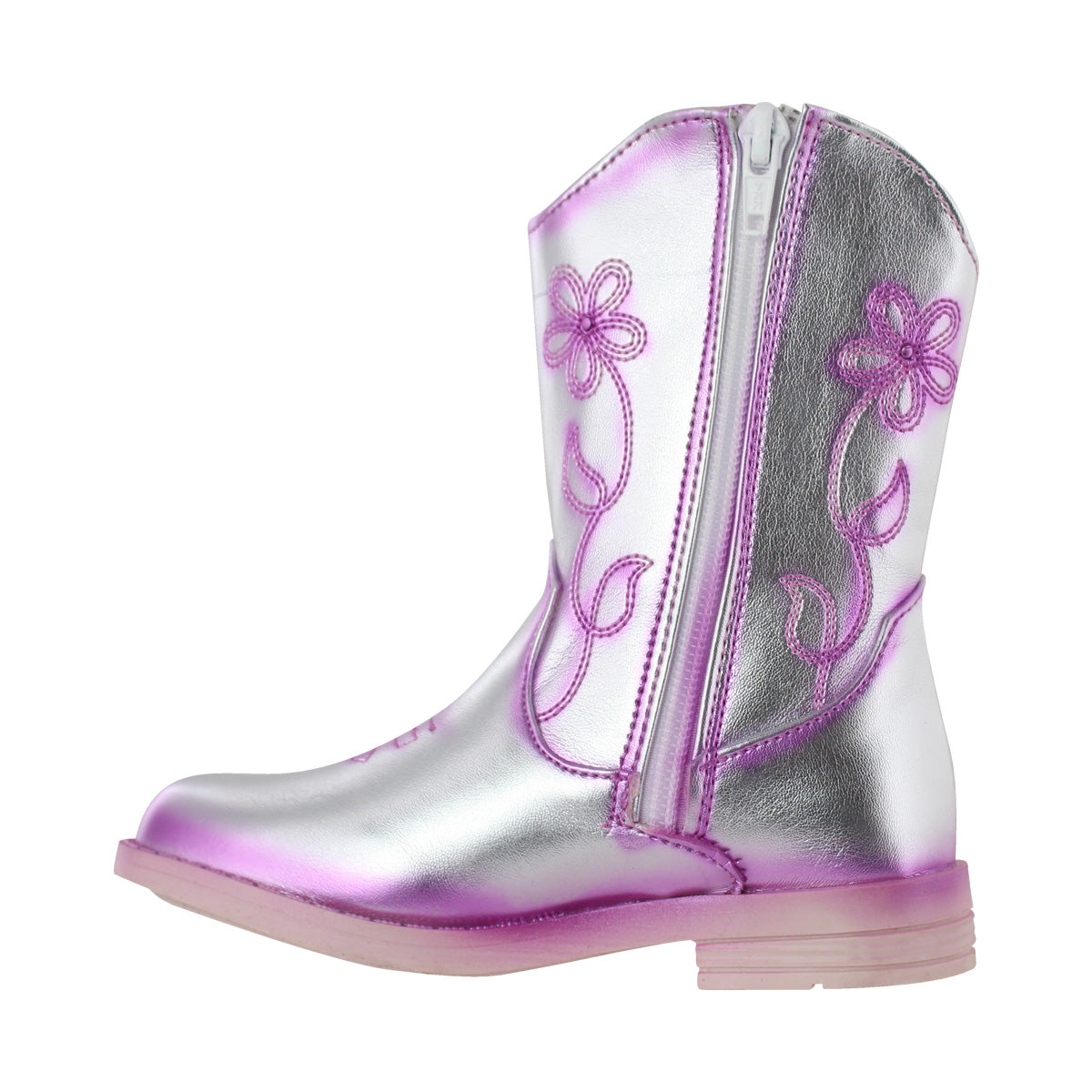 Botín Vaquero Niña 74020 Metal Plata Pink
