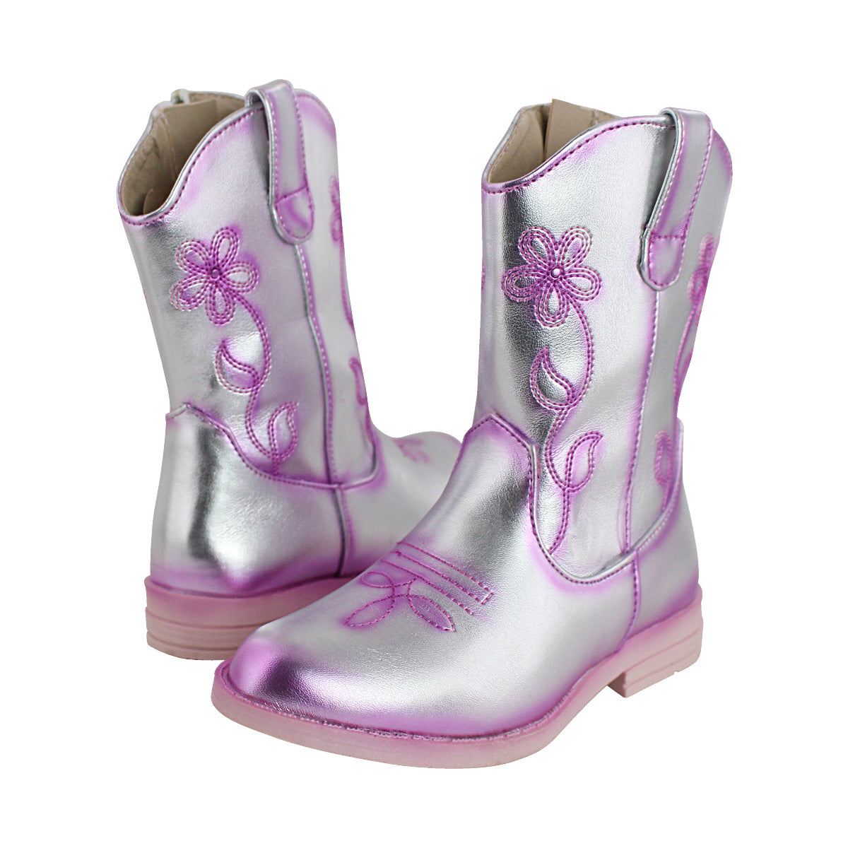 Botín Vaquero Niña 74020 Metal Plata Pink