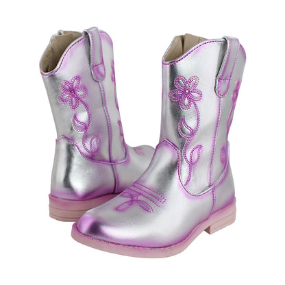Botín Vaquero Niña 74020 Metal Plata Pink