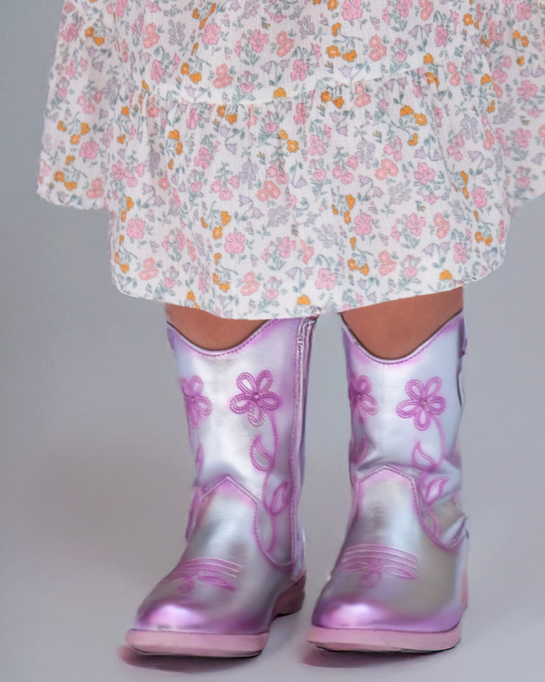 Botín Vaquero Niña 74020 Metal Plata Pink