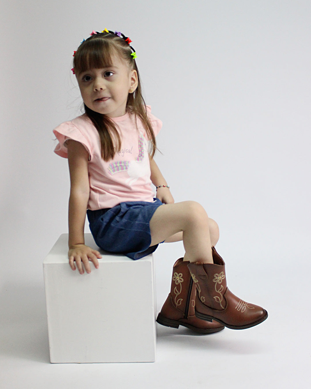 Botín Vaquero  Niña 74020 Café Tanino