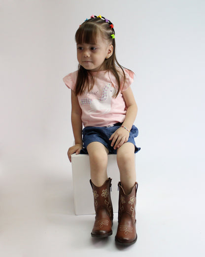 Bota Vaquera Niña 74020 Café Tanino