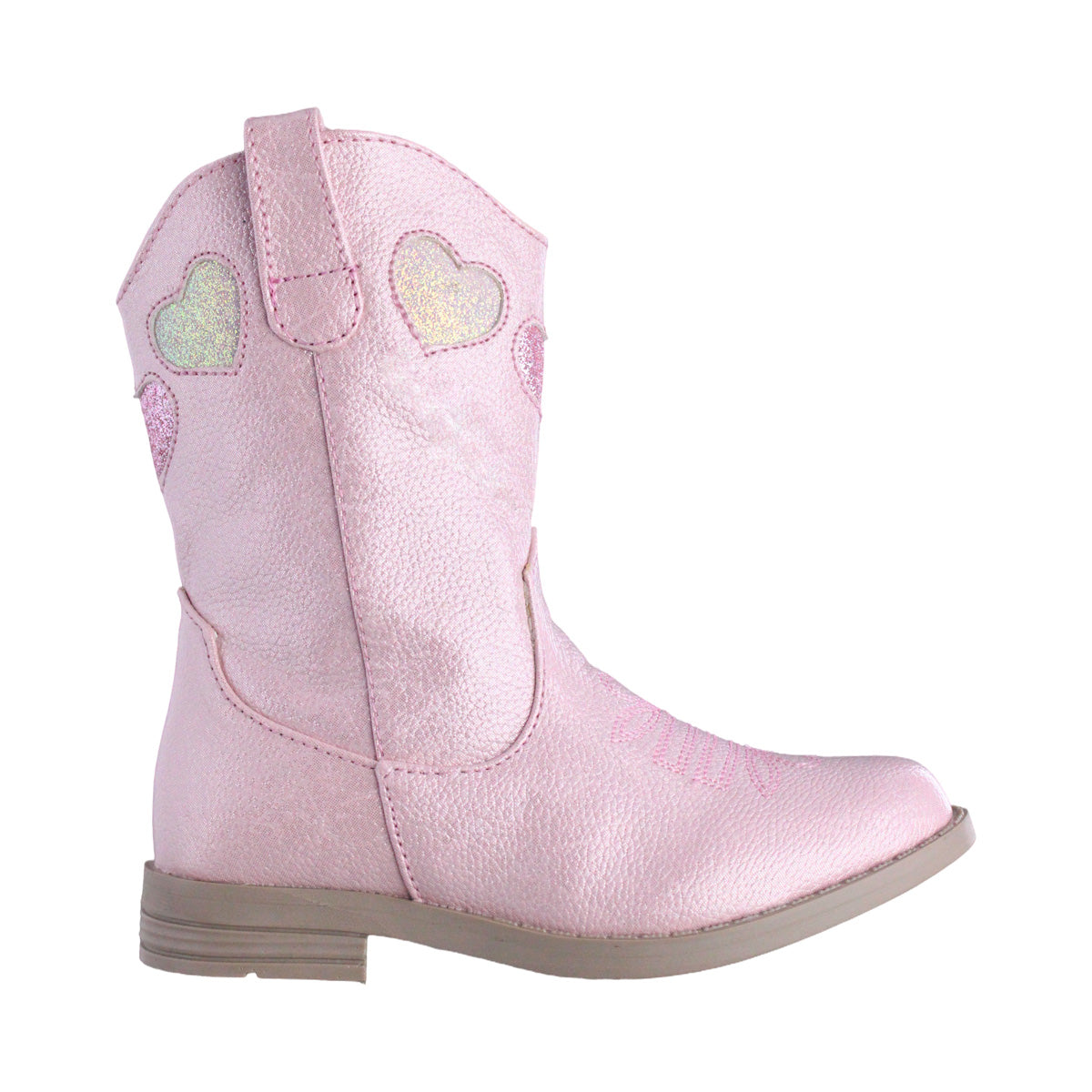 Bota Vaquera Niña 74023 Rosa con Corazones y Brillos