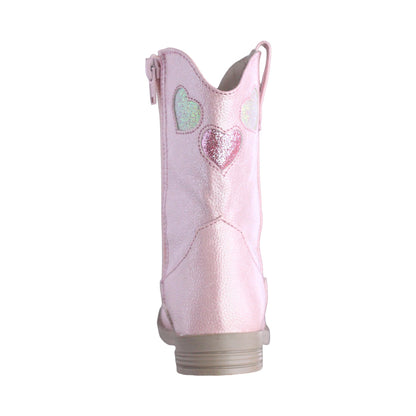 Bota Vaquera Niña 74023 Rosa con Corazones y Brillos