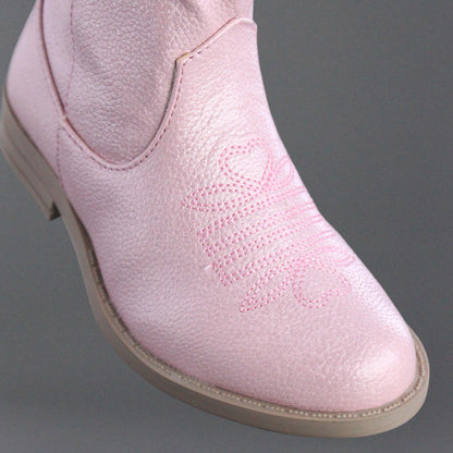 Bota Vaquera Niña 74023 Rosa con Corazones y Brillos