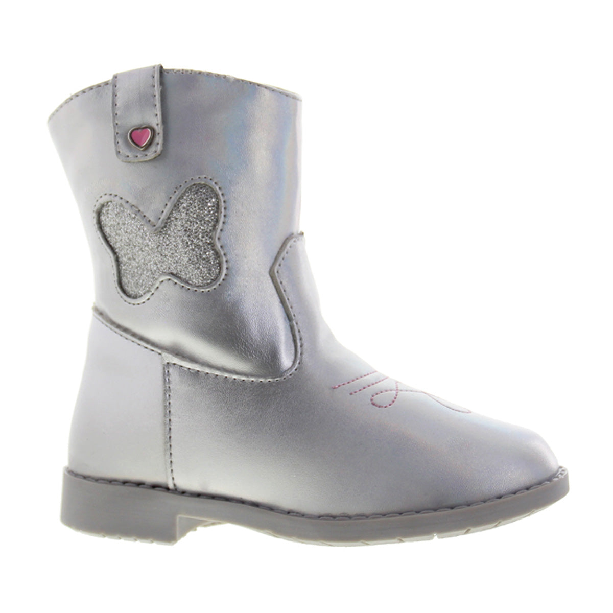 Botín Niña Vaquero 7430 Plata con Mariposas