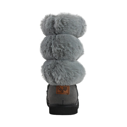 Bota Mediana Niña 7621 Gris con Peluche