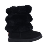 Bota mediana niña 7621 negro con peluche