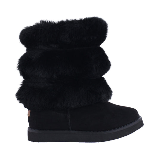 Bota Niña 7621 Negro con Peluche