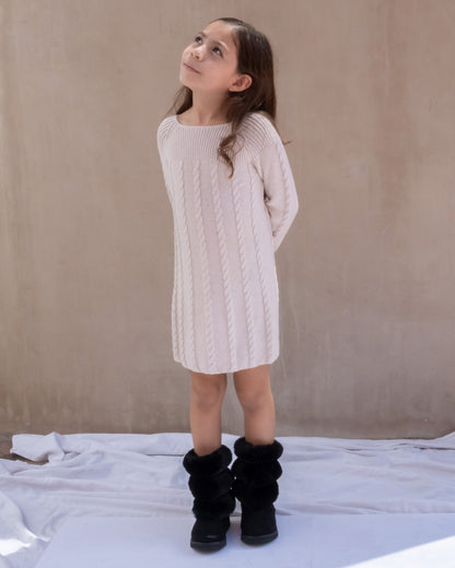 Bota Mediana Niña 7621 Negro con Peluche
