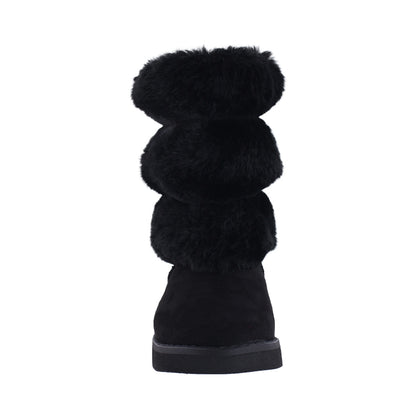 Bota Mediana Niña 7621 Negro con Peluche