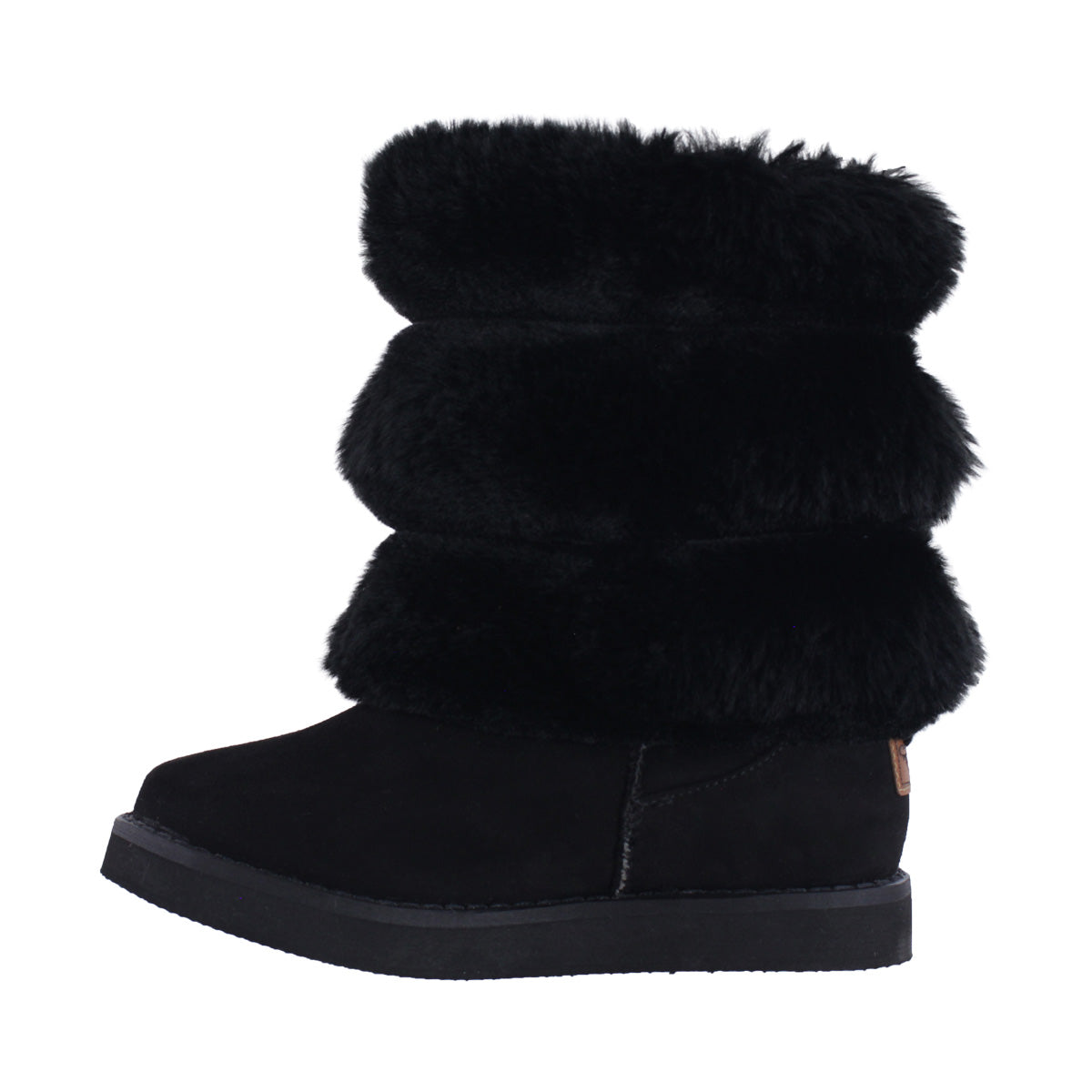 Bota Mediana Niña 7621 Negro con Peluche