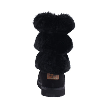 Bota Mediana Niña 7621 Negro con Peluche