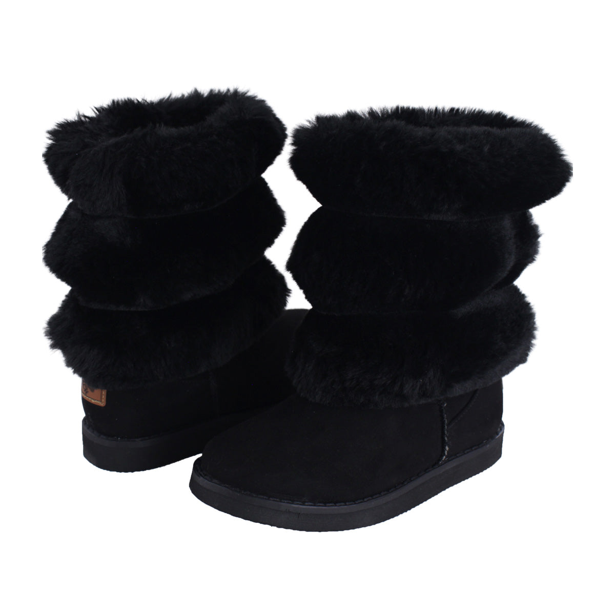 Bota Mediana Niña 7621 Negro con Peluche