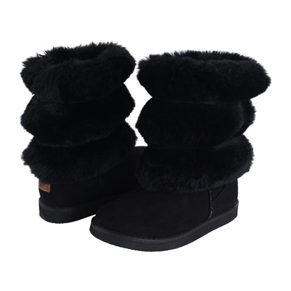 Bota Mediana Niña 7621 Negro con Peluche
