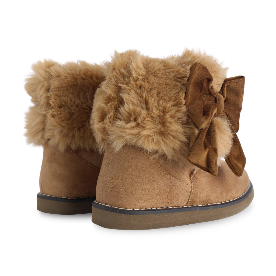 Botita Niña 7630 Camel con Peluche y Moño, vista 3