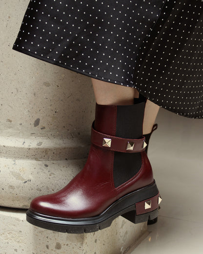 Bota Mediana 81220 Piel Davina Vino