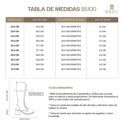Bota Alta Mujer 85100 Piel Negro